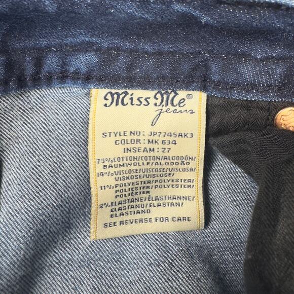 Miss Me Signature‎ Ankle Skinny Jeans Women’s 27 Blue Mid-Rise Embellished - Picture 10 of 14